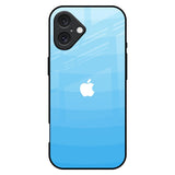 Wavy Blue Pattern iPhone 16 Plus Glass Back Cover Online