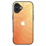 Orange Curve Pattern iPhone 16 Plus Glass Back Cover Online