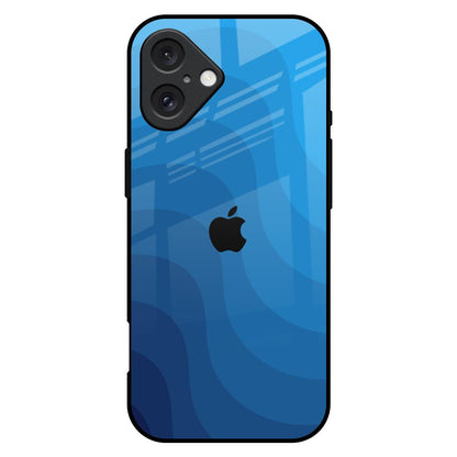 Blue Wave Abstract iPhone 16 Plus Glass Back Cover Online
