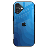 Blue Wave Abstract iPhone 16 Plus Glass Back Cover Online