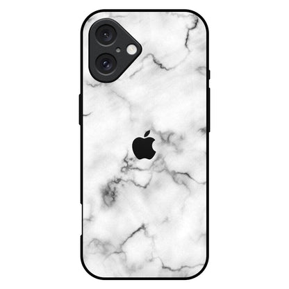 Satin White Marble iPhone 16 Plus Glass Back Cover Online