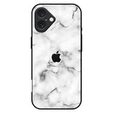 Satin White Marble iPhone 16 Plus Glass Back Cover Online