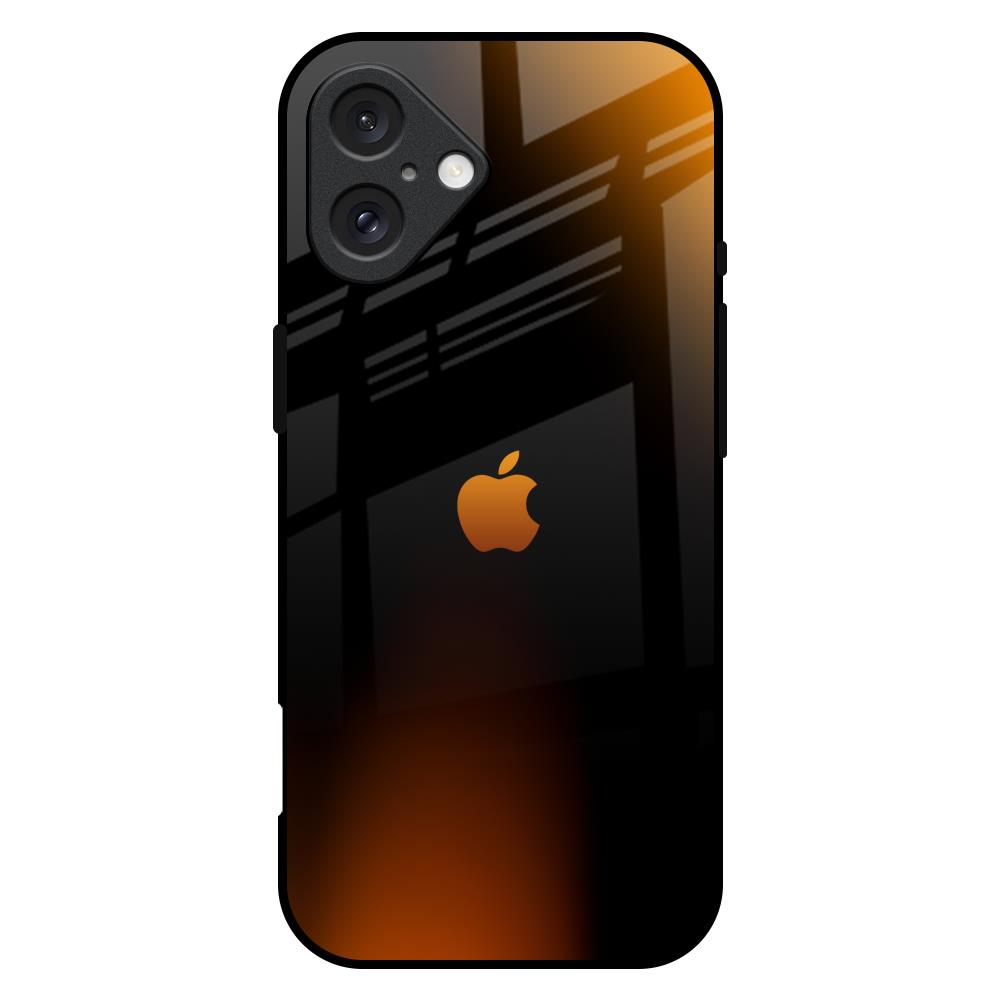 Orange Black Fusion iPhone 16 Plus Glass Back Cover Online