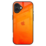 Tangy Orange iPhone 16 Plus Glass Back Cover Online
