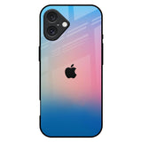 Blue & Pink Ombre iPhone 16 Plus Glass Back Cover Online
