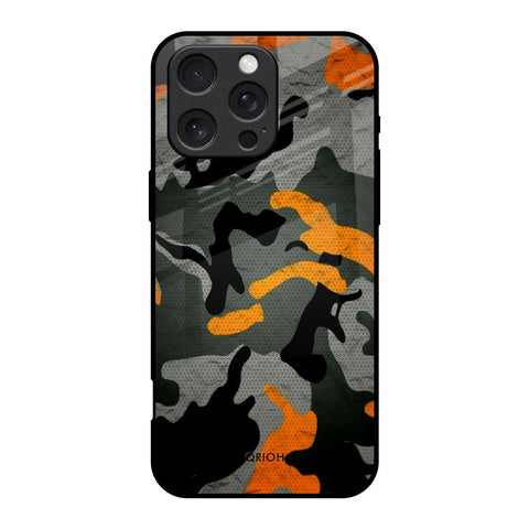 Camouflage Orange iPhone 16 Pro Glass Back Cover Online