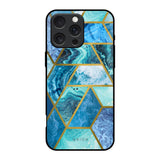 Turquoise Geometrical Marble iPhone 16 Pro Glass Back Cover Online