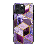 Purple Rhombus Marble iPhone 16 Pro Glass Back Cover Online