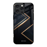 Sleek Golden & Navy iPhone 16 Pro Glass Back Cover Online