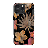 Lines Pattern Flowers iPhone 16 Pro Glass Back Cover Online