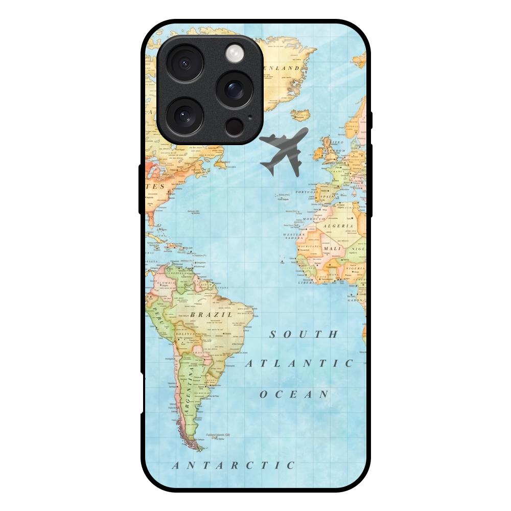 Travel Map iPhone 16 Pro Max Glass Back Cover Online
