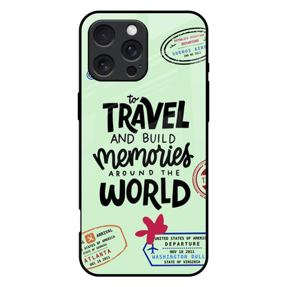 Travel Stamps iPhone 16 Pro Max Glass Back Cover Online