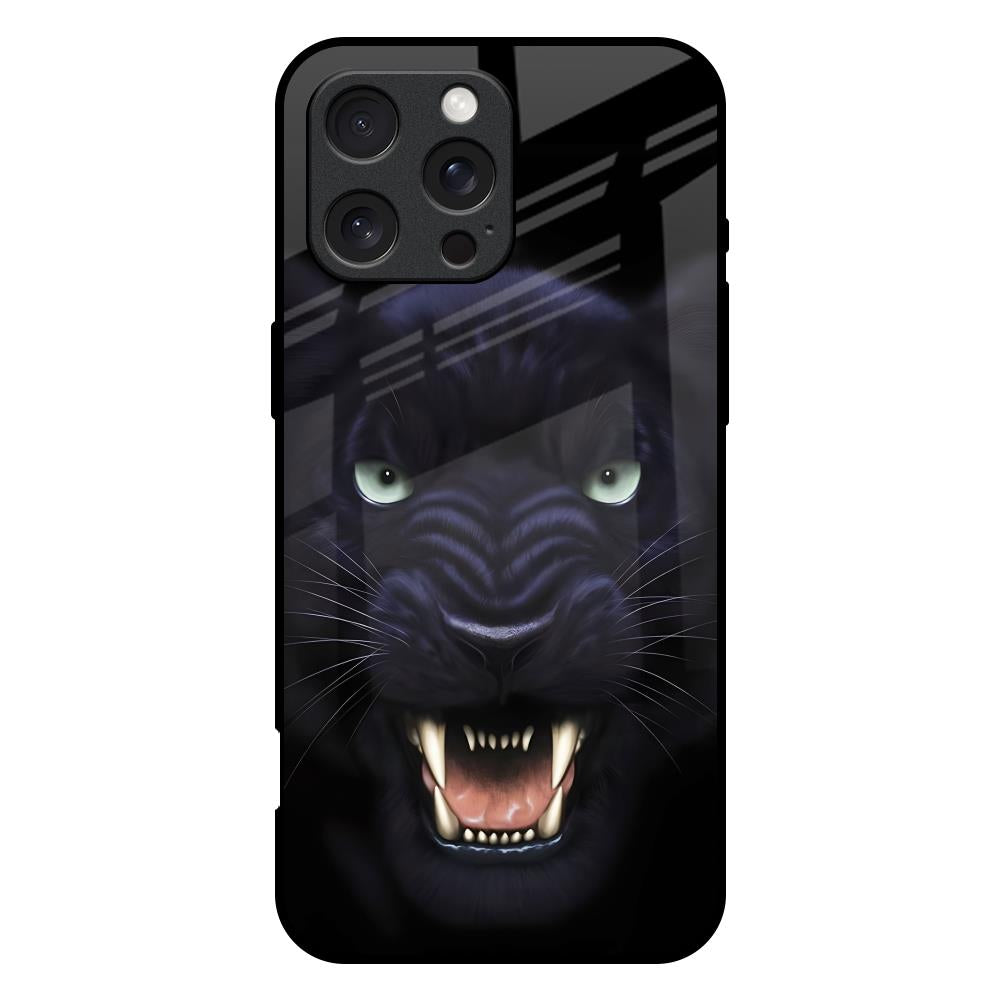 Angry Black Leopard iPhone 16 Pro Max Glass Back Cover Online