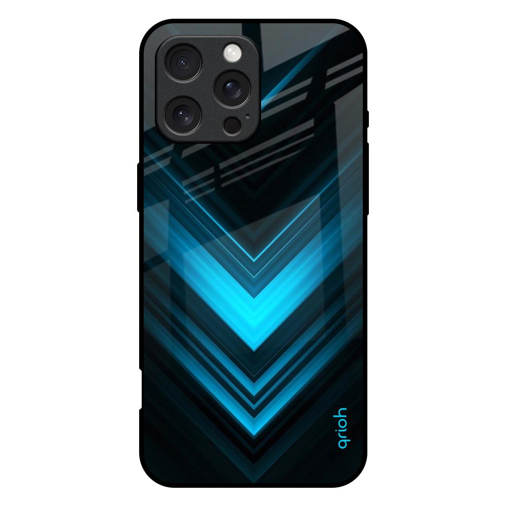 Vertical Blue Arrow iPhone 16 Pro Max Glass Back Cover Online