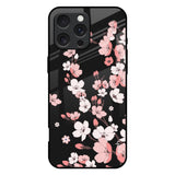 Black Cherry Blossom iPhone 16 Pro Max Glass Back Cover Online