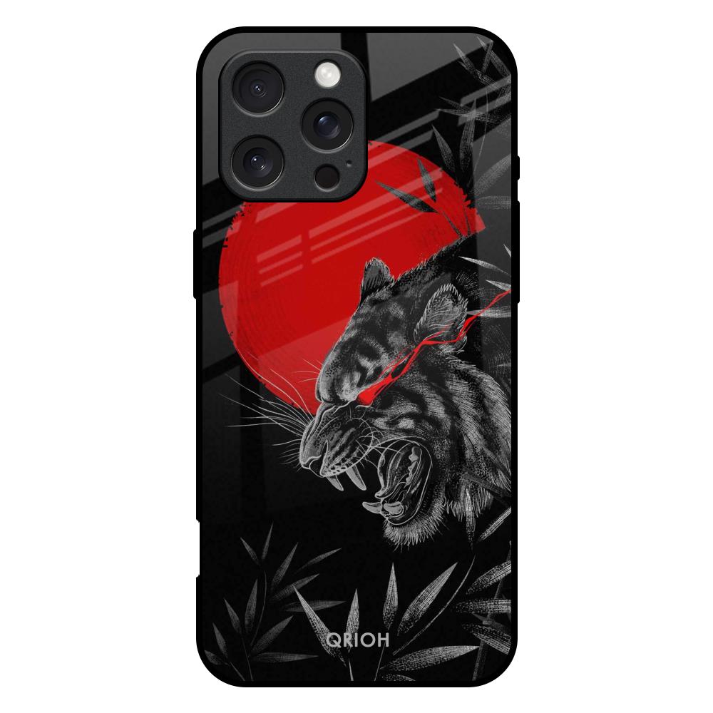 Red Moon Tiger iPhone 16 Pro Max Glass Back Cover Online