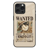 Luffy Wanted iPhone 16 Pro Max Glass Back Cover Online