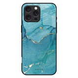 Blue Golden Glitter iPhone 16 Pro Max Glass Back Cover Online