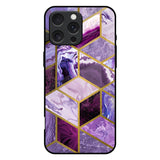 Purple Rhombus Marble iPhone 16 Pro Max Glass Back Cover Online