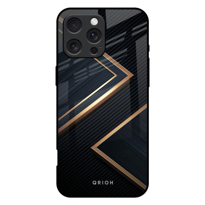 Sleek Golden & Navy iPhone 16 Pro Max Glass Back Cover Online