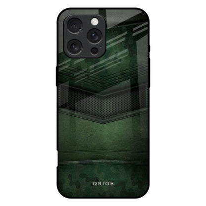 Green Leather iPhone 16 Pro Max Glass Back Cover Online