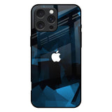 Polygonal Blue Box iPhone 16 Pro Max Glass Back Cover Online