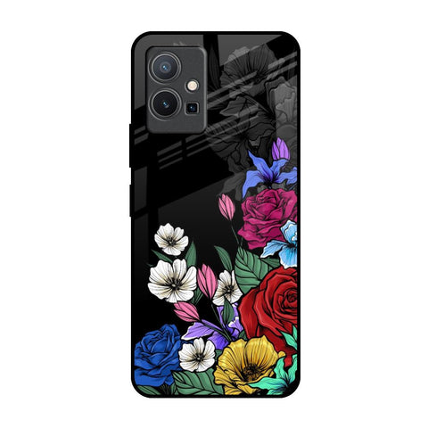 Rose Flower Bunch Art IQOO Z6 5G Glass Back Cover Online