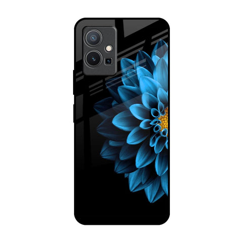 Half Blue Flower IQOO Z6 5G Glass Back Cover Online