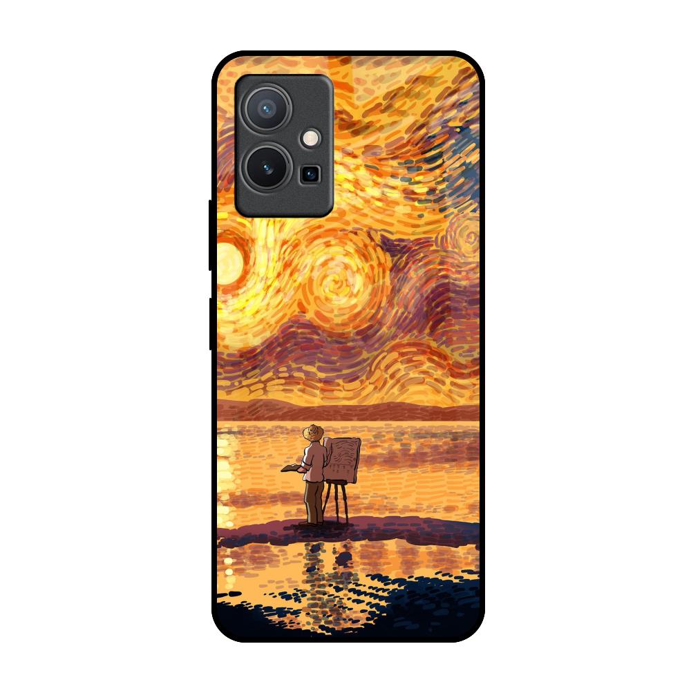 Sunset Vincent IQOO Z6 5G Glass Back Cover Online