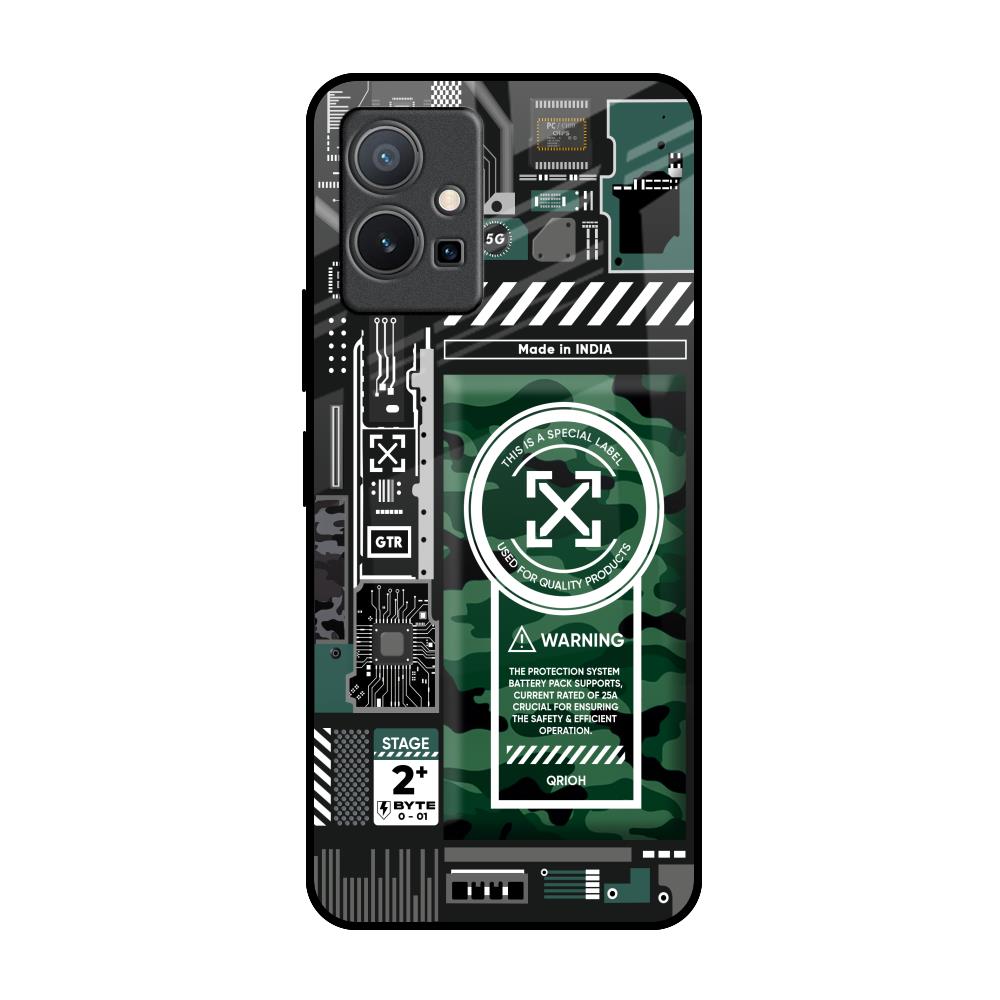 Green Camo Circuit IQOO Z6 5G Glass Back Cover Online
