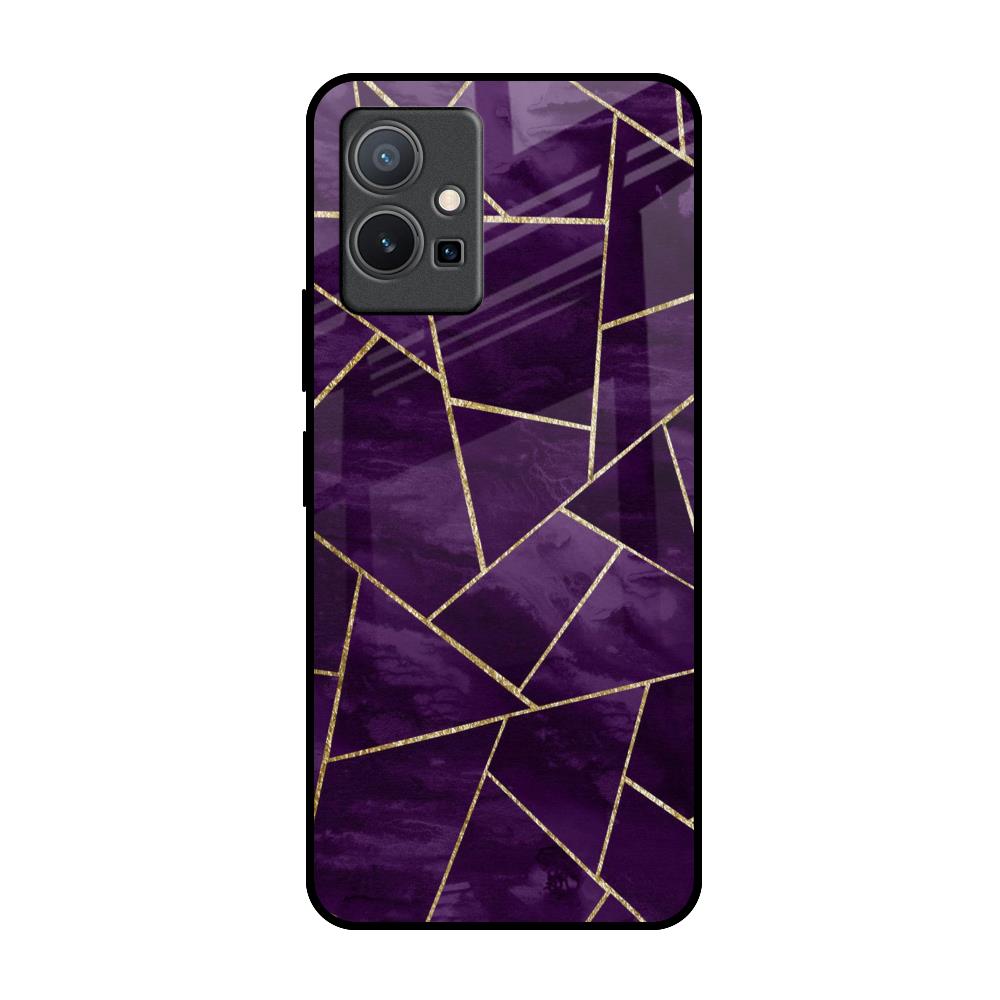 Geometric Purple IQOO Z6 5G Glass Back Cover Online