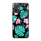 Tropical Leaves & Pink Flowers IQOO Z6 5G Glass Back Cover Online