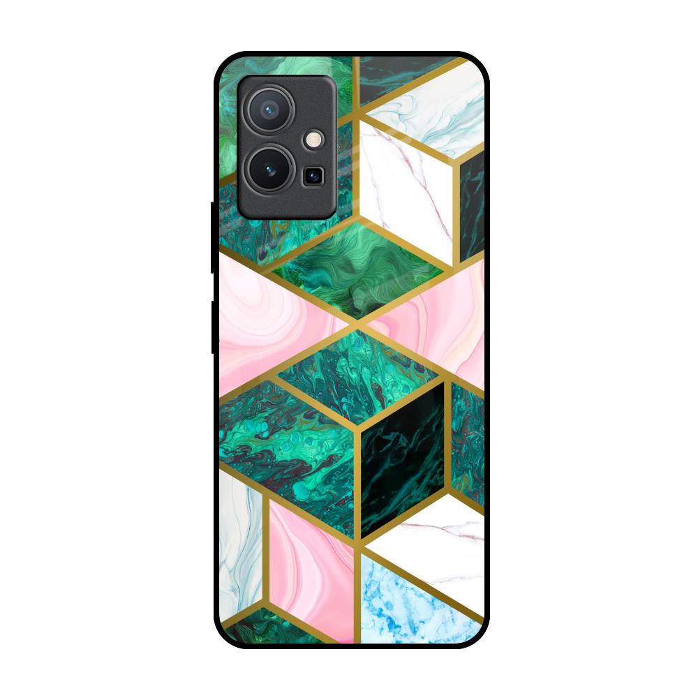 Seamless Green Marble IQOO Z6 5G Glass Back Cover Online