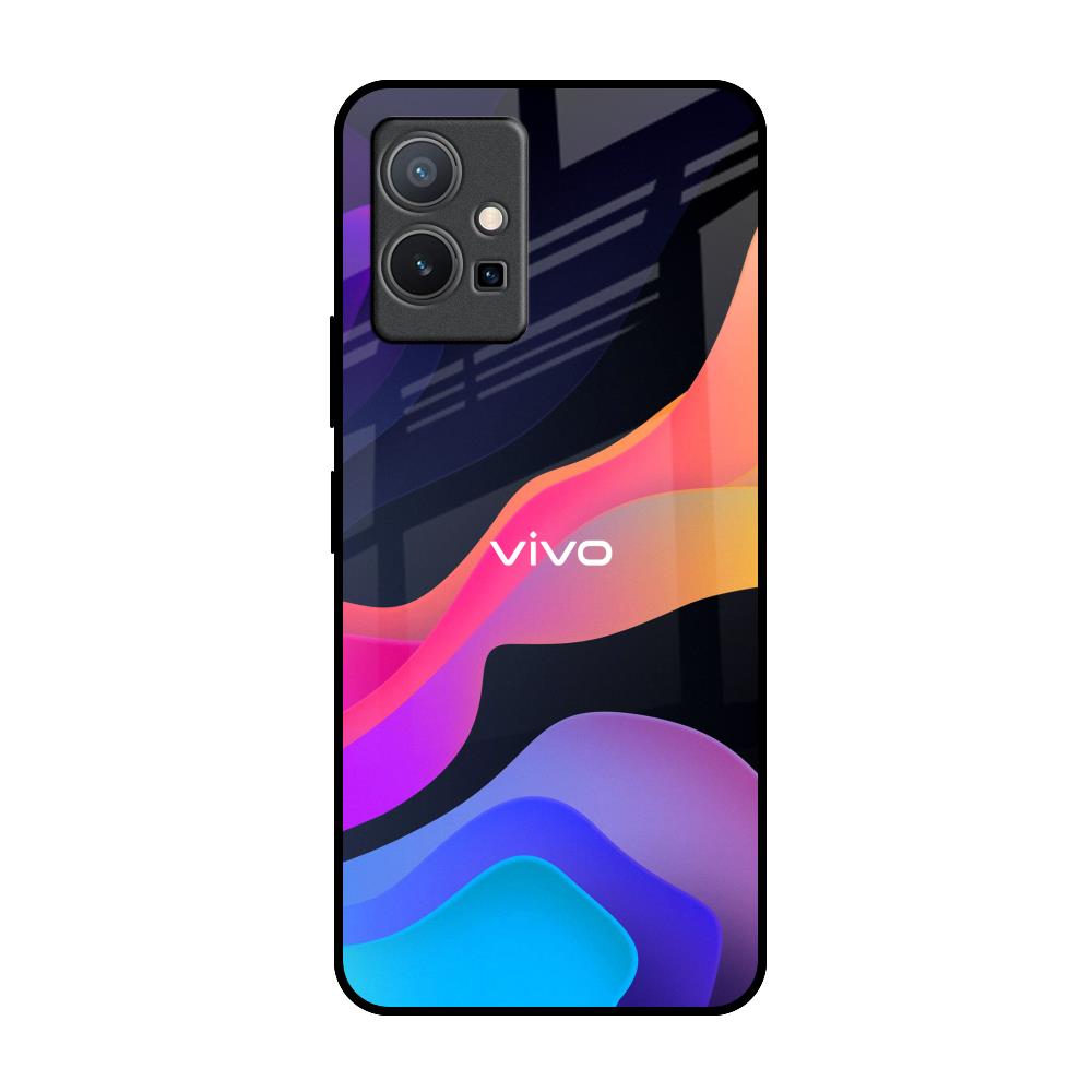 Colorful Fluid IQOO Z6 5G Glass Back Cover Online