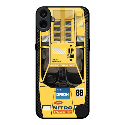 Yellow Racing Car Nothing CMF Phone 1 Glass Back Cover Online
