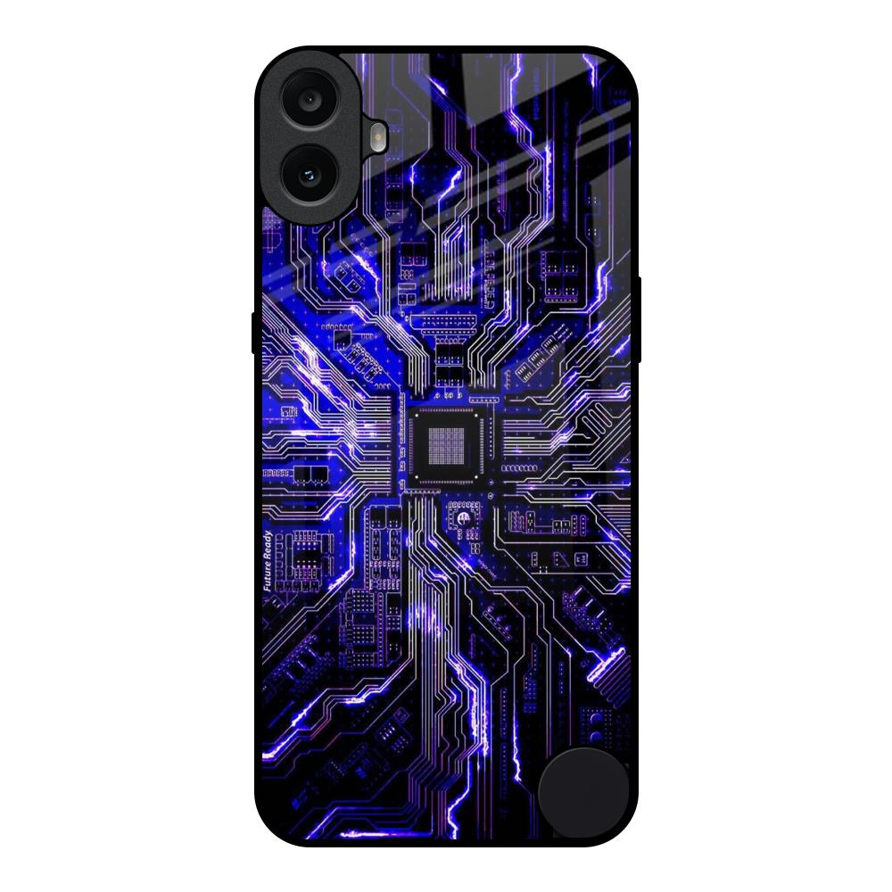 Techno Color Pattern Nothing CMF Phone 1 Glass Back Cover Online