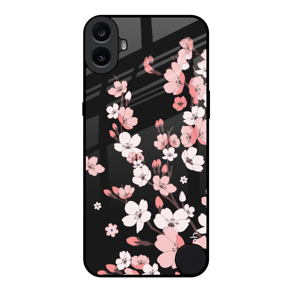 Black Cherry Blossom Nothing CMF Phone 1 Glass Back Cover Online