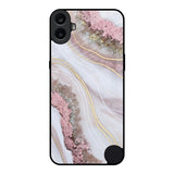 Pink & Gold Gllitter Marble Nothing CMF Phone 1 Glass Back Cover Online