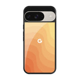 Orange Curve Pattern Google Pixel 9 Glass Back Cover Online