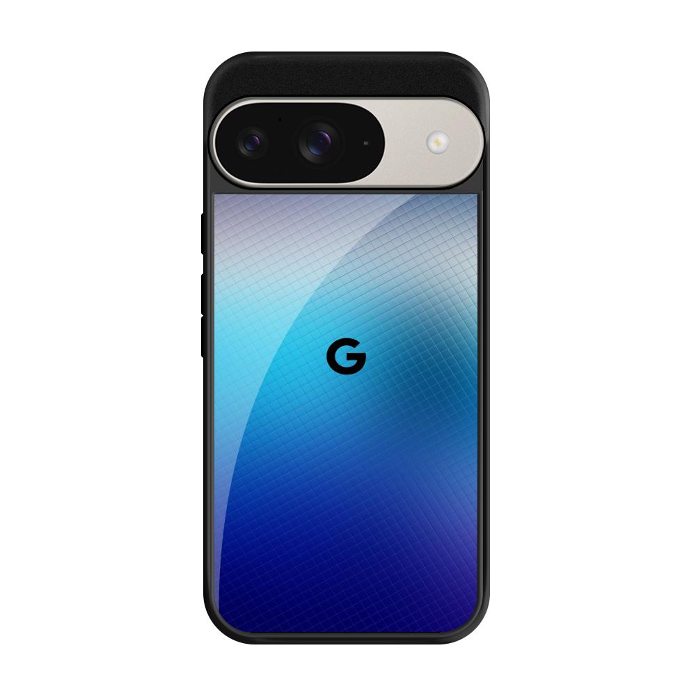 Blue Rhombus Pattern Google Pixel 9 Glass Back Cover Online