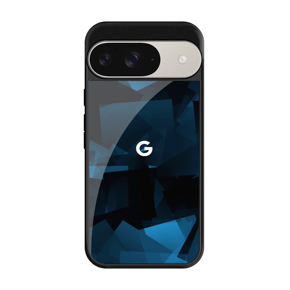 Polygonal Blue Box Google Pixel 9 Glass Back Cover Online