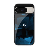 Polygonal Blue Box Google Pixel 9 Glass Back Cover Online