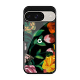 Flowers & Butterfly Google Pixel 9 Glass Back Cover Online