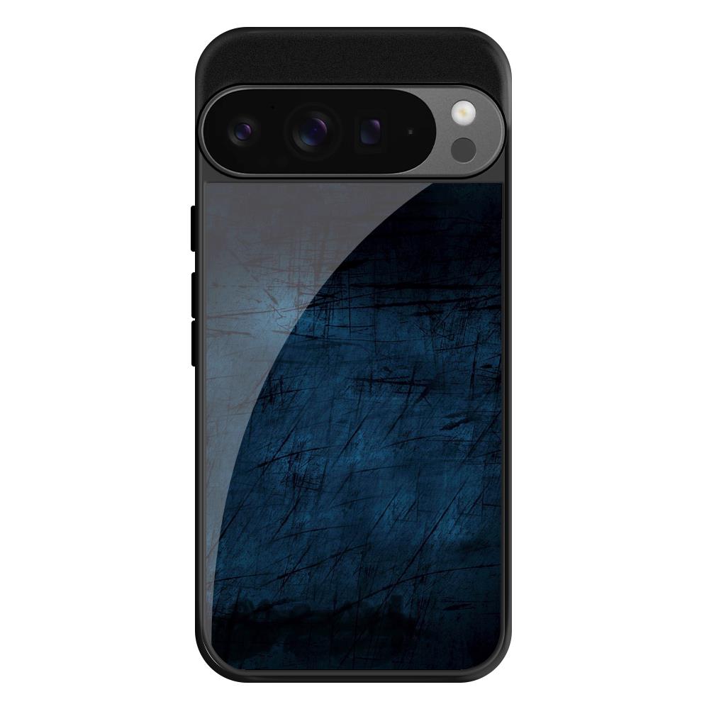 Dark Blue Grungy Google Pixel 9 Pro XL Glass Cases & Covers Online