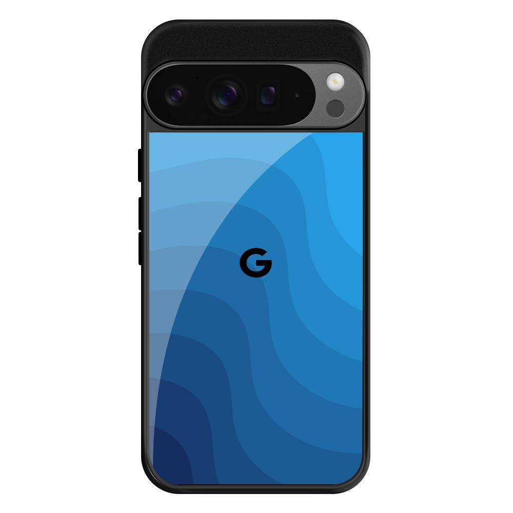 Blue Wave Abstract Google Pixel 9 Pro XL Glass Back Cover Online
