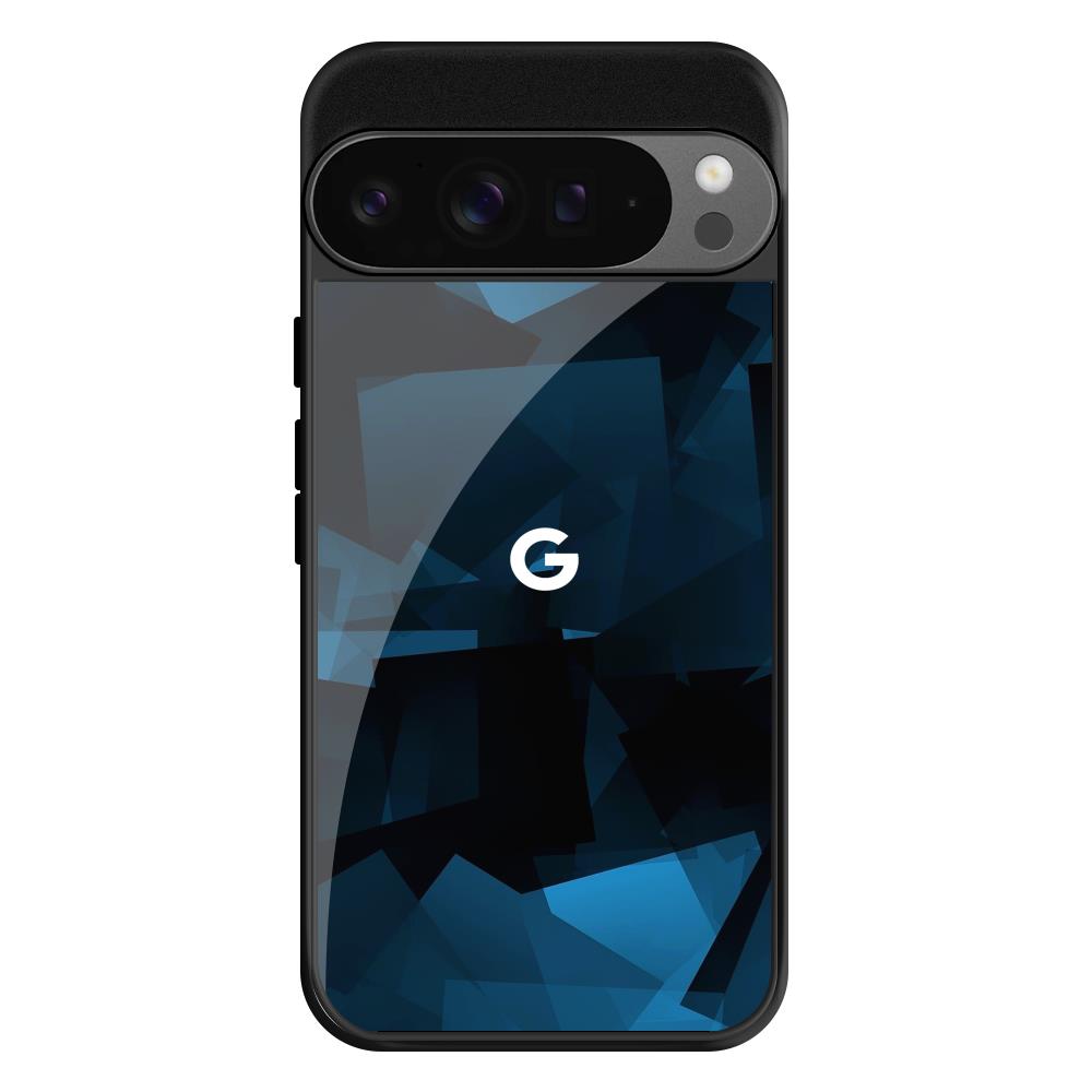 Polygonal Blue Box Google Pixel 9 Pro XL Glass Back Cover Online