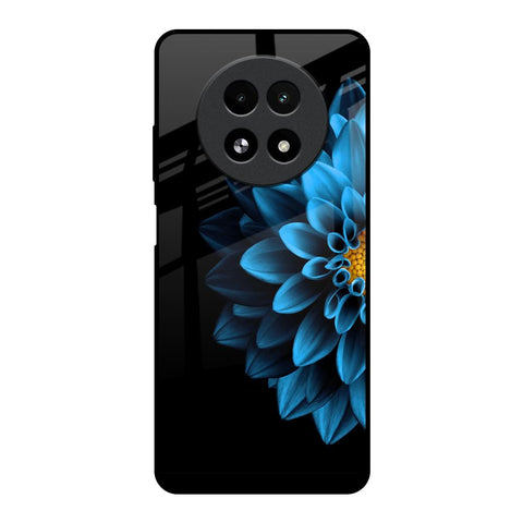 Half Blue Flower Realme 13 5G Glass Back Cover Online