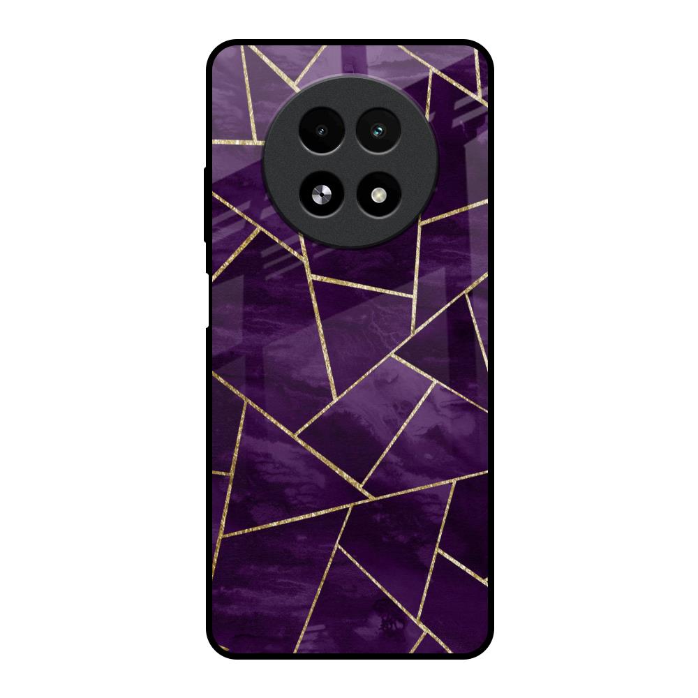 Geometric Purple Realme 13 5G Glass Back Cover Online