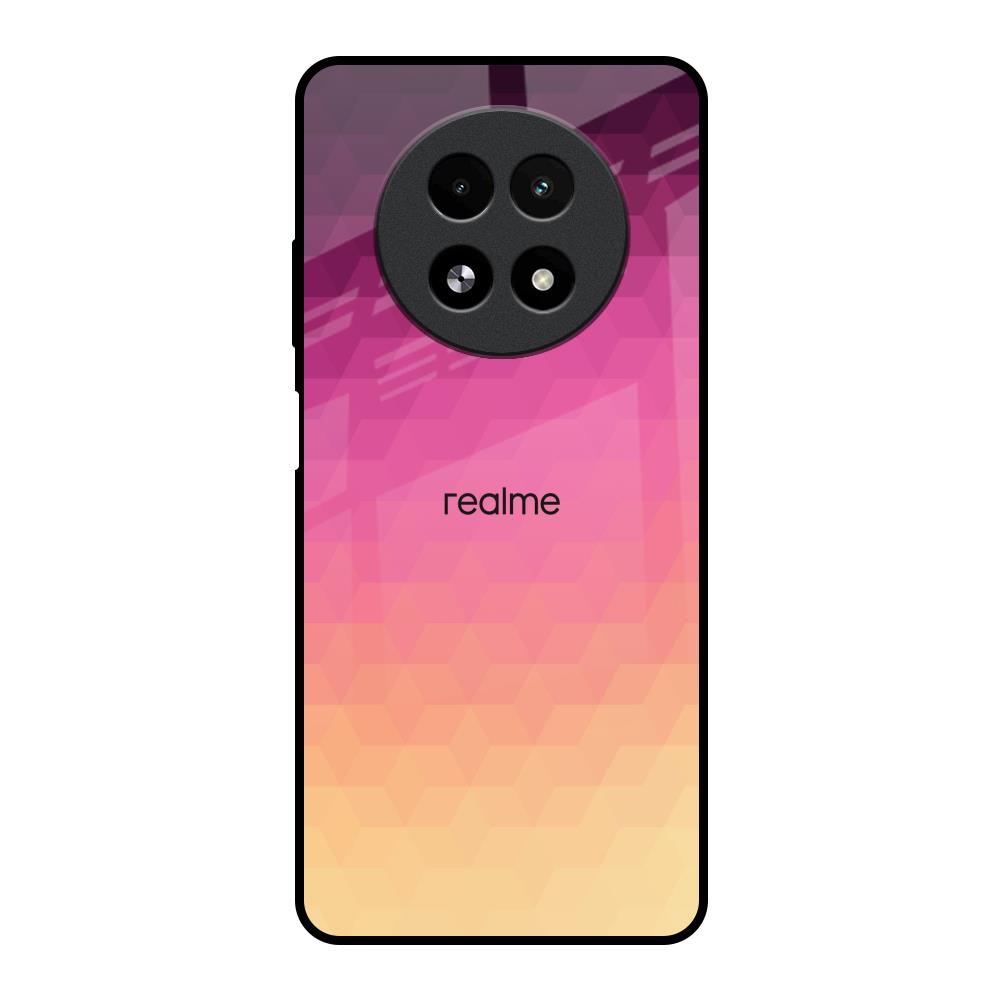 Geometric Pink Diamond Realme 13 5G Glass Back Cover Online