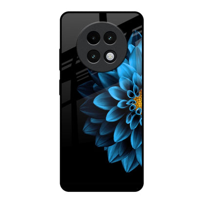 Half Blue Flower Realme 13 Plus 5G Glass Back Cover Online